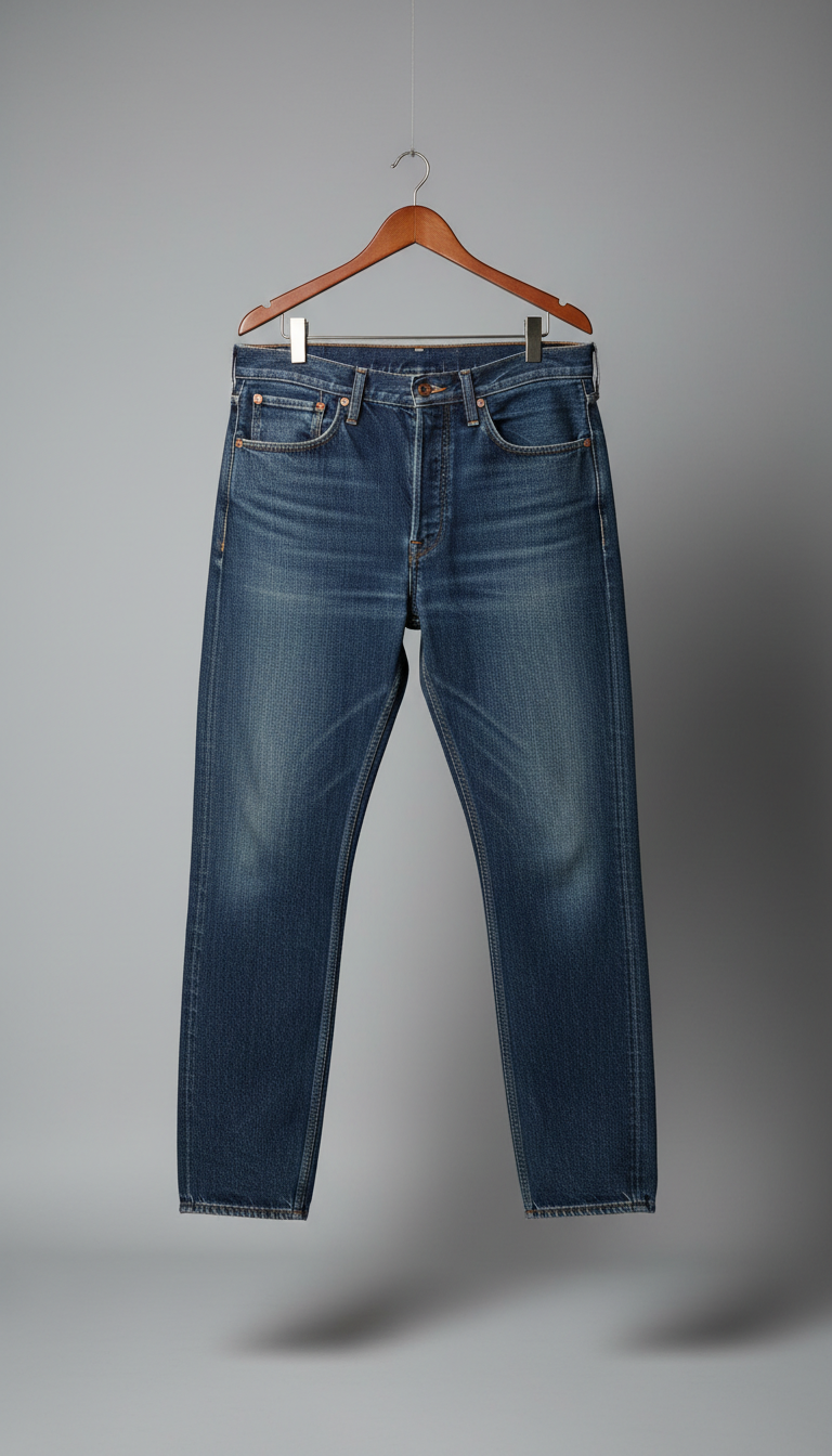 Relaxed Fit Washed Indigo Jeans