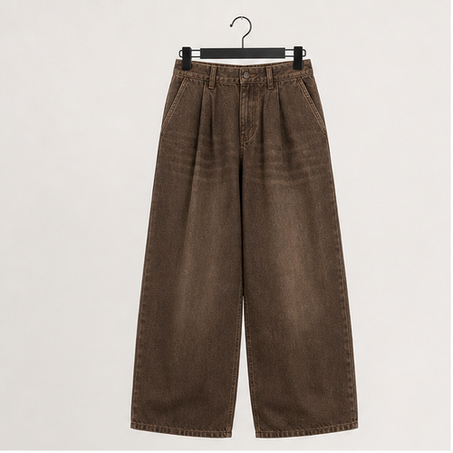 Mens Baggy Jeans for Men Women Y2k Skater Vintage Plain Pants Casual Wide Leg Jeans Loose Fit Denim Jeans - front view