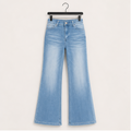 Women's Flare Bell Bottom Jeans 2026 Mid Waisted Wide Leg Bootcut Jeans Stretchy Denim Pants with Pocket - front view
