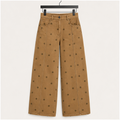 Women's 2026 Polka Dot Pattern Barrel Jeans Boyfriend Y2K Casual Wide Leg Mid Rise Denim Pants - front view