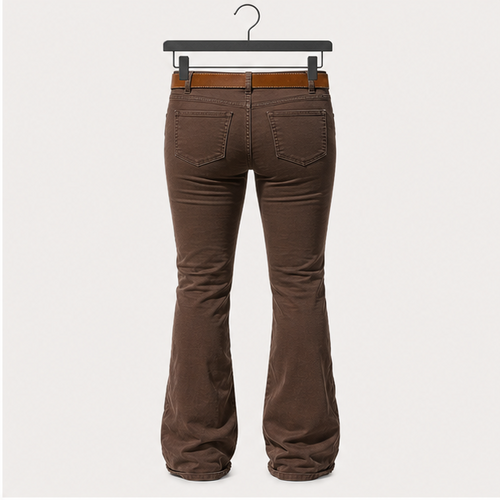 Low Rise Boot Cut Jeans for Women Butt Lifting Western Pants with Pockets Flare Jeans Women - back view