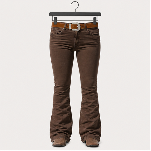 Low Rise Boot Cut Jeans for Women Butt Lifting Western Pants with Pockets Flare Jeans Women - front view