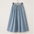 Women's Wide Leg Baggy Jeans Plus Size Loose Elastic Waist Denim Pants with Deep Pockets Light Blue - front view